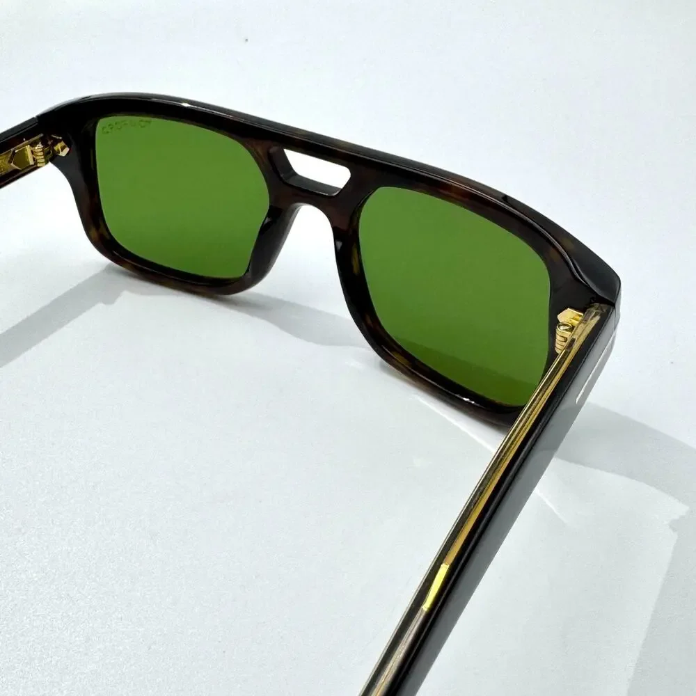 Tom Ford Sunglasses Icon TF0022 52N Havana Navigator Frame Green Lens 53-20-145